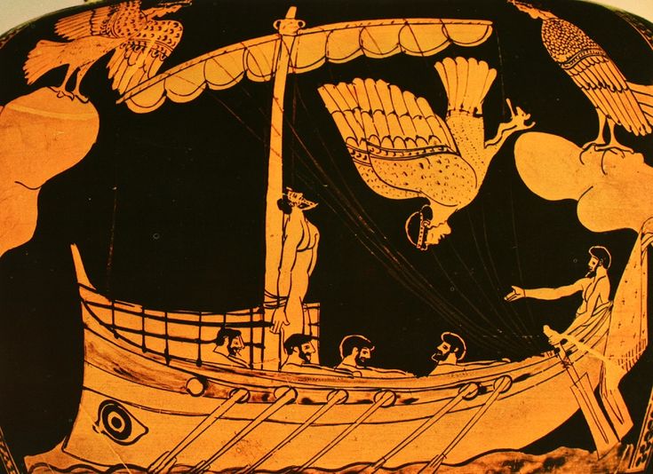 Representation de sirènes dans la Grèce antique